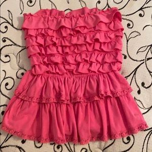 Pink strapless blouse from Abercrombie & Fitch